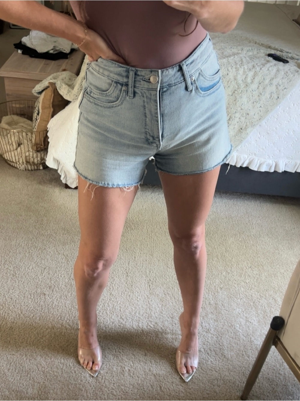 Light Wash Denim High-Rise Women’s Shorts